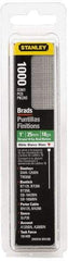 Stanley - 18 Gauge 1" Long Brad Nails for Power Nailers - Steel, Galvanized Finish, Straight Stick Collation, Brad Head, Chisel Point - Eagle Tool & Supply