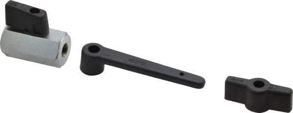 Midwest Control - 1/8" Pipe, Full Port, Brass Miniature Ball Valve - 1 Piece, Inline - Two Way Flow, FNPT x FNPT Ends, Wedge Handle, 450 WOG - Eagle Tool & Supply