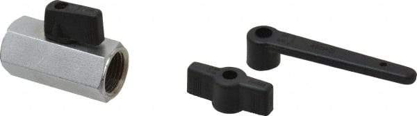 Midwest Control - 1/2" Pipe, Standard Port, Brass Miniature Ball Valve - 1 Piece, Inline - Two Way Flow, FNPT x FNPT Ends, Wedge Handle, 450 WOG - Eagle Tool & Supply