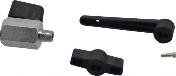 Midwest Control - 1/8" Pipe, Full Port, Brass Miniature Ball Valve - 1 Piece, Inline - Two Way Flow, MNPT x FNPT Ends, Wedge Handle, 450 WOG - Eagle Tool & Supply