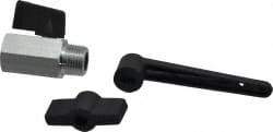 Midwest Control - 3/8" Pipe, Standard Port, Brass Miniature Ball Valve - 1 Piece, Inline - Two Way Flow, MNPT x FNPT Ends, Wedge Handle, 450 WOG - Eagle Tool & Supply