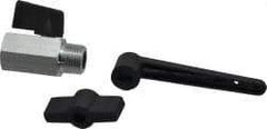 Midwest Control - 3/8" Pipe, Standard Port, Brass Miniature Ball Valve - 1 Piece, Inline - Two Way Flow, MNPT x FNPT Ends, Wedge Handle, 450 WOG - Eagle Tool & Supply