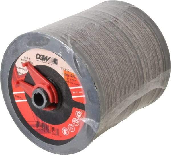 Camel Grinding Wheels - 5" Diam 7/8" Hole 24 Grit Fiber Disc - Very Coarse Grade, Aluminum Oxide, 12,200 Max RPM - Eagle Tool & Supply