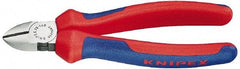 Knipex - 7" OAL, 1/8" Capacity, 1" Jaw Length x 1" Jaw Width, Diagonal Cutter Pliers - Oval Head, Ergo Two Component Handles - Eagle Tool & Supply