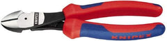 Knipex - 8" OAL, 1/8" Capacity, 1" Jaw Length x 1" Jaw Width, Diagonal Cutter Pliers - Oval Head, Ergo Two Component Handles - Eagle Tool & Supply