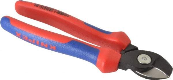 Knipex - 6-1/2" OAL, 12 AWG Capacity, Cable Cutter - 5/8" Jaw Length x 1" Jaw Width, Oval Head, Ergo Dual Component Handle - Eagle Tool & Supply