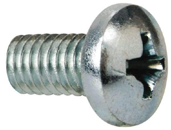 Value Collection - #10-32 UNF Thread, 3/8" Length Under Head, Phillips Drive Steel Thread Cutting Screw - Pan Head, Grade 2, Point Type F, Zinc-Plated Finish - Eagle Tool & Supply
