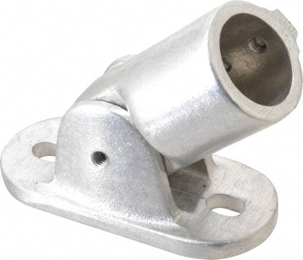 Hollaender - 1-1/4" Pipe, Adjustable Flange, Aluminum Alloy Flange Pipe Rail Fitting - Bright Finish - Eagle Tool & Supply