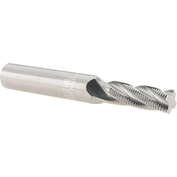 Scientific Cutting Tools - M12x1.00 Metric Fine, 0.4" Cutting Diam, 4 Flute, Solid Carbide Helical Flute Thread Mill - Internal/External Thread, 1.079" LOC, 3-1/2" OAL, 1/2" Shank Diam - Eagle Tool & Supply
