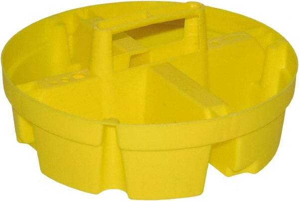 Bucket Boss - 4 Pocket Yellow Plastic Bucket Organizer - 10-1/2" Wide x 10-1/4" Deep x 4" High - Eagle Tool & Supply