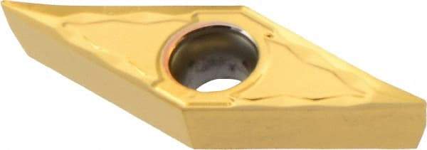 Iscar - VCGT220 AS Grade IC520 Carbide Turning Insert - TiCN/TiN Finish, 35° Diamond, 1/4" Inscr Circle, 1/8" Thick, 0.008" Corner Radius - Eagle Tool & Supply