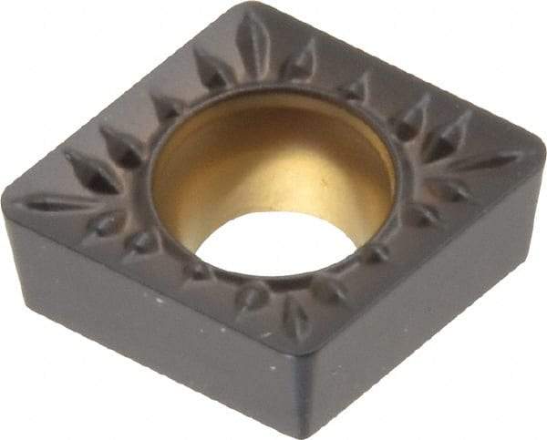 Kennametal - CCMT32.52 MP Grade KCM25 Carbide Turning Insert - TiN/TiCN/Al2O3 Finish, 80° Diamond, 3/8" Inscr Circle, 5/32" Thick, 1/32" Corner Radius - Eagle Tool & Supply