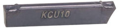 Kennametal - 0605A4G GUP Grade KCP10, 6.05mm Cutting Width Carbide Grooving Insert - 4.5mm Max Depth of Cut, Neutral, 0.4mm Corner Radius, TiN Finish - Eagle Tool & Supply