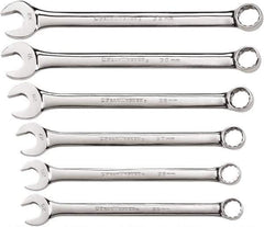 GearWrench - 6 Piece, 25mm to 32mm, 12 Point Combination Wrench Set - Metric Measurement Standard, Chrome Finish - Eagle Tool & Supply