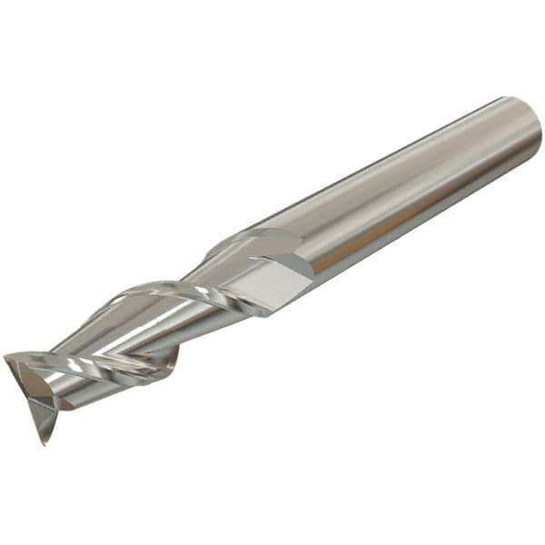 Iscar - 8mm, 20mm LOC, 8mm Shank Diam, 63mm OAL, 2 Flute, Solid Carbide Square End Mill - Single End, Uncoated, Spiral Flute, 45° Helix, Right Hand Cut, Right Hand Flute - Eagle Tool & Supply