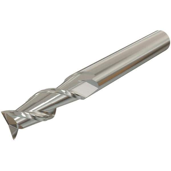 Iscar - 16mm, 32mm LOC, 16mm Shank Diam, 92mm OAL, 2 Flute, Solid Carbide Square End Mill - Single End, Uncoated, Spiral Flute, 45° Helix, Right Hand Cut, Right Hand Flute - Eagle Tool & Supply