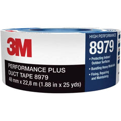 3M - 54.8m x 72mm x 12.1 mil Black Polyethylene Cloth Duct Tape - Eagle Tool & Supply