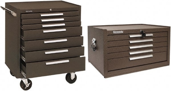 Kennedy - 7 Drawer, 2 Piece, Brown Steel Roller Cabinet Combo - Eagle Tool & Supply