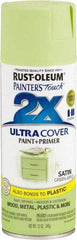 Rust-Oleum - Green Apple, Satin, Enamel Spray Paint - 8 Sq Ft per Can, 12 oz Container, Use on Multipurpose - Eagle Tool & Supply