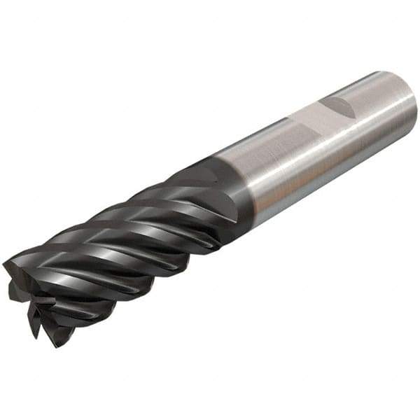 Iscar - 10mm, 22mm LOC, 10mm Shank Diam, 72mm OAL, 6 Flute, Solid Carbide Square End Mill - Single End, TiAlN Finish, Spiral Flute, 45° Helix, Right Hand Cut, Right Hand Flute - Eagle Tool & Supply