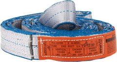 Lift-All - 6' Long x 2" Wide, 12,400 Lb Vertical Capacity, 2 Ply, Polyester Web Sling - 9,900 Lb Choker Capacity - Eagle Tool & Supply