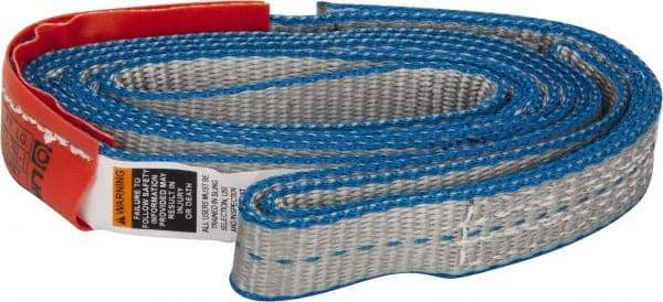 Lift-All - 7' Long x 1" Wide, 1,600 Lb Vertical Capacity, 1 Ply, Polyester Web Sling - 1,250 Lb Choker Capacity - Eagle Tool & Supply
