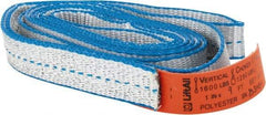 Lift-All - 9' Long x 1" Wide, 1,600 Lb Vertical Capacity, 1 Ply, Polyester Web Sling - 1,250 Lb Choker Capacity - Eagle Tool & Supply