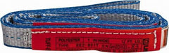 Lift-All - 4' Long x 1" Wide, 3,200 Lb Vertical Capacity, 2 Ply, Polyester Web Sling - 2,500 Lb Choker Capacity - Eagle Tool & Supply