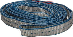 Lift-All - 9' Long x 1" Wide, 3,200 Lb Vertical Capacity, 2 Ply, Polyester Web Sling - 2,500 Lb Choker Capacity - Eagle Tool & Supply