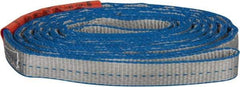 Lift-All - 12' Long x 1" Wide, 3,200 Lb Vertical Capacity, 2 Ply, Polyester Web Sling - 2,500 Lb Choker Capacity - Eagle Tool & Supply