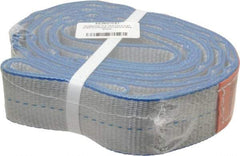 Lift-All - 7' Long x 2" Wide, 6,400 Lb Vertical Capacity, 2 Ply, Polyester Web Sling - 5,000 Lb Choker Capacity - Eagle Tool & Supply