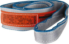 Lift-All - 4' Long x 3" Wide, 4,800 Lb Vertical Capacity, 1 Ply, Polyester Web Sling - 3,800 Lb Choker Capacity - Eagle Tool & Supply