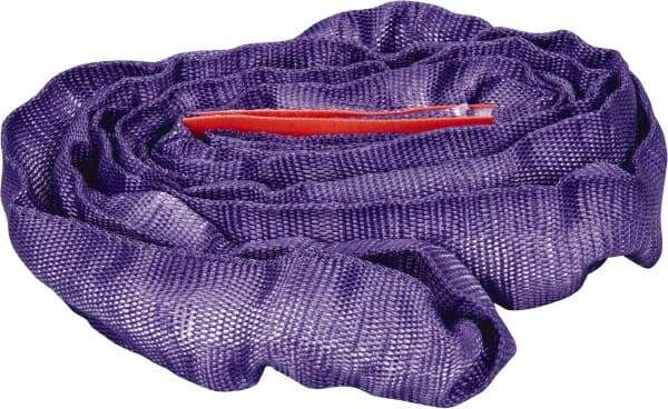 Lift-All - 5' Long x 1" Wide, Polyester Web Sling - 2,100 Lb Choker Capacity, 5/8" Diam Chain, Purple - Eagle Tool & Supply