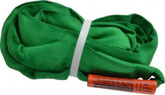 Lift-All - 5' Long x 1-3/8" Wide, Polyester Web Sling - 4,200 Lb Choker Capacity, 7/8" Diam Chain, Green - Eagle Tool & Supply