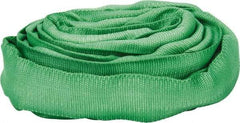 Lift-All - 6' Long x 1-3/8" Wide, 5,300 Lb Vertical Capacity, Polyester Web Sling - 4,200 Lb Choker Capacity, 7/8" Diam Chain, Green - Eagle Tool & Supply