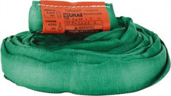 Lift-All - 7' Long x 1-3/8" Wide, Polyester Web Sling - 4,200 Lb Choker Capacity, 7/8" Diam Chain, Green - Eagle Tool & Supply