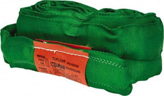 Lift-All - 10' Long x 1-3/8" Wide, Polyester Web Sling - 4,200 Lb Choker Capacity, 7/8" Diam Chain, Green - Eagle Tool & Supply