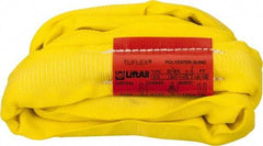 Lift-All - 4' Long x 4" Wide, Polyester Web Sling - 6,700 Lb Choker Capacity, 1-1/8" Diam Chain, Yellow - Eagle Tool & Supply
