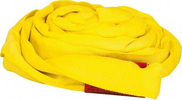 Lift-All - 8' Long x 1-3/4" Wide, Polyester Web Sling - 6,700 Lb Choker Capacity, 1-1/8" Diam Chain, Yellow - Eagle Tool & Supply