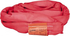 Lift-All - 8' Long x 2" Wide, Polyester Web Sling - 10,600 Lb Choker Capacity, 1-3/8" Diam Chain, Red - Eagle Tool & Supply
