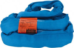 Lift-All - 10' Long x 2-5/8" Wide, Polyester Web Sling - 17,000 Lb Choker Capacity, 1-3/4" Diam Chain, Blue - Eagle Tool & Supply