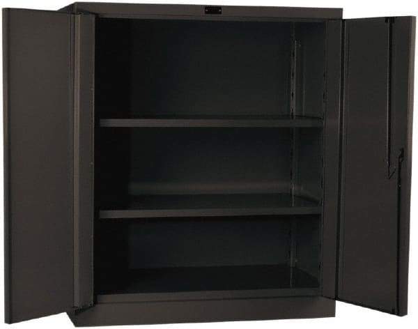 Hallowell - 2 Shelf Locking Storage Cabinet - Steel, 36" Wide x 21" Deep x 42" High, Gray - Eagle Tool & Supply