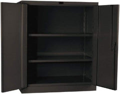 Hallowell - 2 Shelf Locking Storage Cabinet - Steel, 36" Wide x 21" Deep x 42" High, Gray - Eagle Tool & Supply