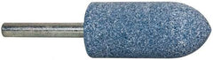 Tru-Maxx - 7/8" Head Diam x 2" Thickness, A11, Pointed Tree End, Aluminum Oxide Mounted Point - Blue, Medium Grade, 60 Grit, 25,420 RPM - Eagle Tool & Supply