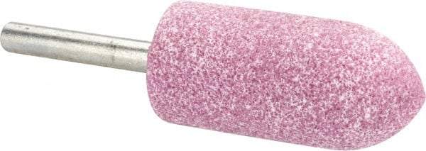 Tru-Maxx - 7/8" Head Diam x 2" Thickness, A11, Pointed Tree End, Aluminum Oxide Mounted Point - Pink, Medium Grade, 60 Grit, 25,420 RPM - Eagle Tool & Supply