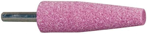 Tru-Maxx - 3/4" Head Diam x 2-1/2" Thickness, A1, Cone End, Aluminum Oxide Mounted Point - Pink, Medium Grade, 60 Grit, 20,960 RPM - Eagle Tool & Supply