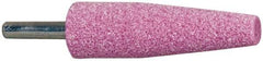 Tru-Maxx - 3/4" Head Diam x 2-1/2" Thickness, A1, Cone End, Aluminum Oxide Mounted Point - Pink, Medium Grade, 60 Grit, 20,960 RPM - Eagle Tool & Supply