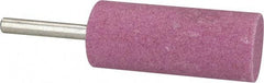 Tru-Maxx - 1" Head Diam x 2-1/2" Thickness, W223, Cylinder End, Aluminum Oxide Mounted Point - Pink, Medium Grade, 60 Grit, 12,370 RPM - Eagle Tool & Supply
