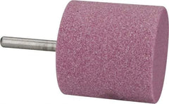 Tru-Maxx - 2" Head Diam x 2" Thickness, W244, Cylinder End, Aluminum Oxide Mounted Point - Pink, Medium Grade, 60 Grit, 11,750 RPM - Eagle Tool & Supply