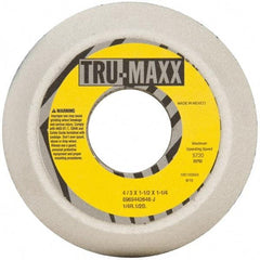 Tru-Maxx - 4" Diam, 1-1/4" Hole Size, 1-1/2" Overall Thickness, 46 Grit, Type 11 Tool & Cutter Grinding Wheel - Coarse Grade, Aluminum Oxide, J Hardness, 5,730 RPM - Eagle Tool & Supply